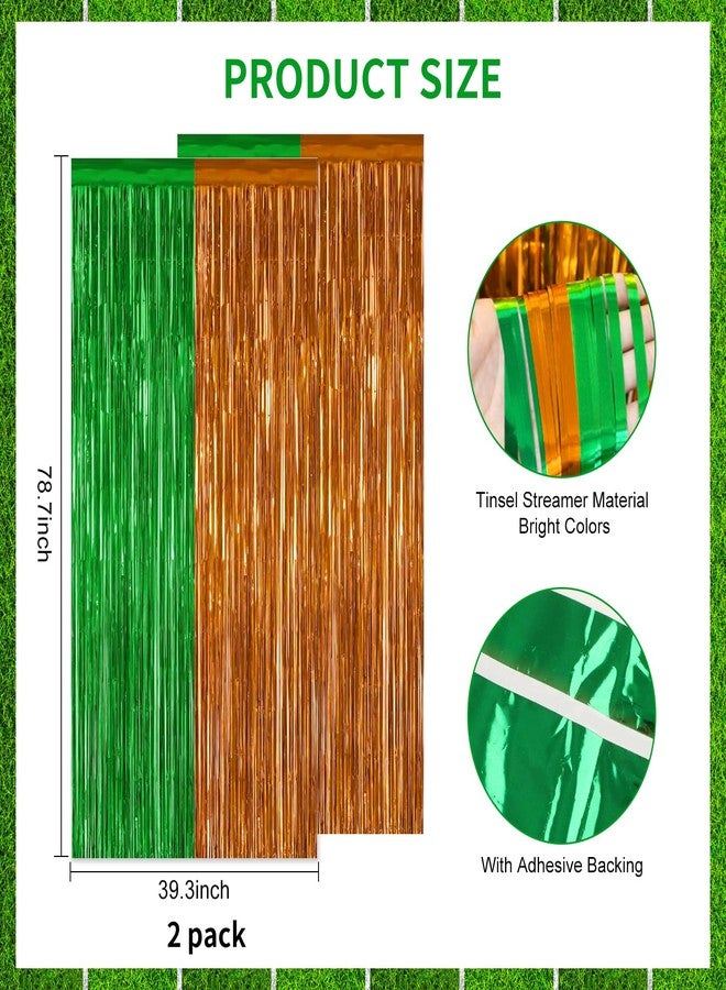 Yunfan Football Party Decorations 25Pcs Brown Green Football Curtains Pre-Assembled Banner Hanging Swirl Spirals for Football Game Day Sunday Night Photo Booth Backdrops Theme Birthday Party Supplies Decors - Image 3